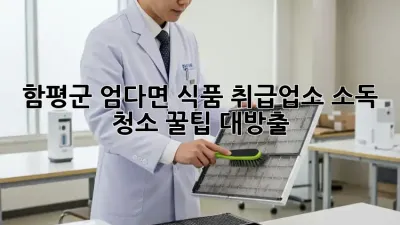 함평군 엄다면 ✨식품 취급업소 소독 청소🧹 꿀팁 대방출!