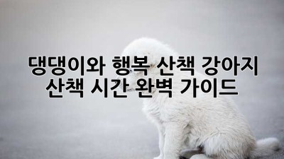 댕댕이와 행복 산책: 강아지 산책 시간 완벽 가이드